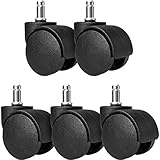 SOJITAS 5 Ruedas para Sillas de Oficina, Llantas de 2' (50mm) 360 Grados de Giratoria de Nylon Universales