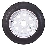 Americana Tire and Wheel 30540 Economy Bias - Neumático y rueda (4,80 x 12 B/4 orificios), diseño de rayas, color blanco