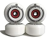 Ruedas de patineta de 52 mm x 30 mm (4 unidades), dureza 100 A, rodamientos ABEC-7, ruedas de grado profesional para trucos y molienda (blanco)