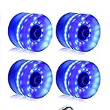 Anpress Ruedas de Patines Luminosas 82 A con Ruedas de 60mm Ruedas Luminosas con rodamientos instaladas para Interior o Exterior de Accesorios monopatín, Longboard, Cruiser (luz Azul, 4 Piezas)