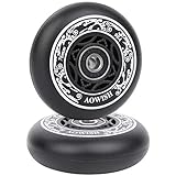 AOWISH Ripstik Wheels Ruedas Ripstick de 76 mm 90a Ripsurf Ruedas de repuesto con rodamientos ABEC-9 para Rip Stiks DLX Caster Board, Rip Sticks Skateboard, patines en línea, cuchillas de rodillo, etc (paquete de 2) (negro)